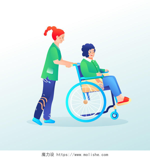 残疾人助残日医疗健康生活元素原创插画海报